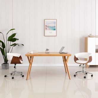 vidaXL Sillas De Comedor Giratorias 2 Unidades Cuero Sint&eacute;tico Blanco Vidaxl