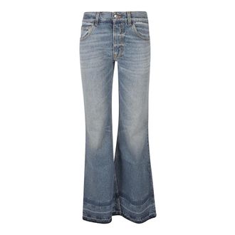 Chlo&eacute; Flared Jeans, female, Blue, Size: W29 Frayed Edge Flared Jeans