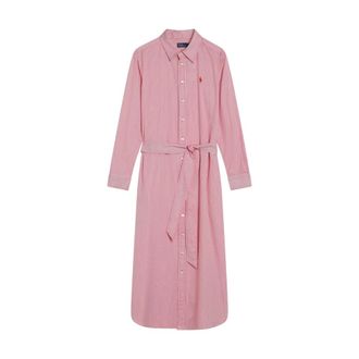 Polo Ralph Lauren Shirt Dresses, female, Red, Size: L Woven Shirt Dress