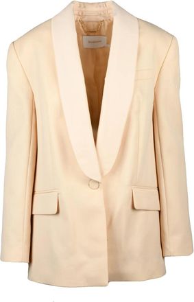 Zimmermann Cream Wool-Blend Fitted Jacket