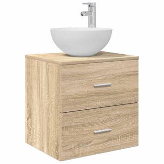 vidaXL Vanidad Con Lavabo De Pared Roble Sonoma 49,5 X 41 X 64,5 Cm Vidaxl