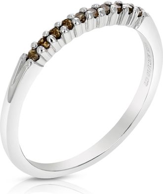 Vir Jewels 1/10 cttw Champagne Diamond Ring.925 Sterling Silver 10 Stones Round Prong