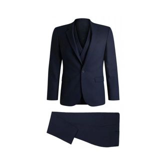 HUGO BOSS Heren, Pakken, Zwart, Maat: 2XL Wol