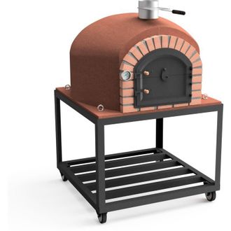 Movelar Movelar - Horno De Le&ntilde;a Exterior De Obra Gran Can&aacute;ria (negro - 100 X 100 X 170 Cm) - Horno Alto De Obra, Cocci&oacute;n Con Le&ntilde;a, Ideal Para Exteriores, Aisl