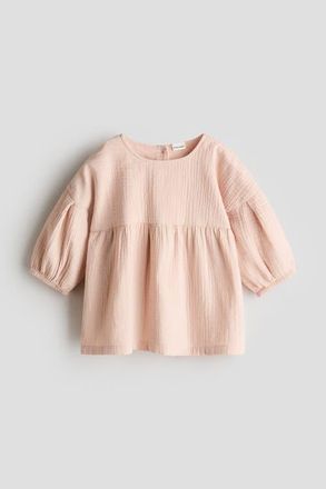 H&M Cotton Muslin Dress in Peach Pink at Nordstrom, Size Newborn