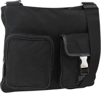 Prada Pre-owned Cross Body Bags, female, Black, Size: ONE SIZE Pre-owned Vintage Nylon Shoulder Bag