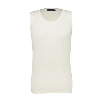 Frescobol Carioca Tops, Heren, Wit, XL, Katoen, Prado Ribgebreid Katoenen Vest
