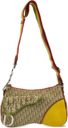 Dior 2004 Rasta Trotter Saddle shoulder bag - women - Canvas/Leather - One Size - Neutrals