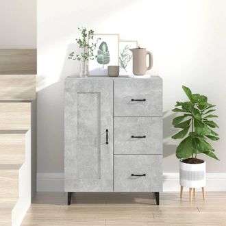 vidaXL Vidaxl - Aparador De Madera Contrachapada Gris Hormig&oacute;n 69,5x34x90 Cm