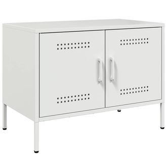 vidaXL Mueble De Tv De Acero Blanco 68x39x50,5 Cm Vidaxl