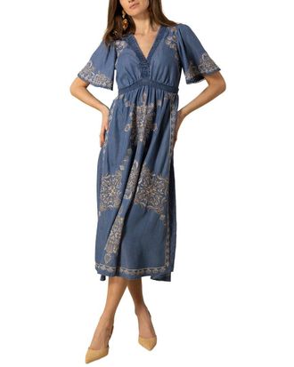 Hale Bob Silk-Blend Katalina Midi Dress