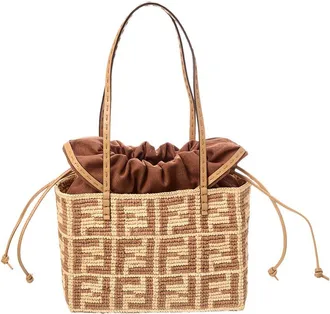 Fendi Fendi Roll Mini Ff Raffia Tote