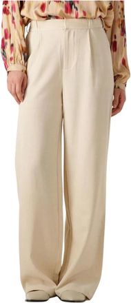 Amaya Amsterdam Broeken, Dames, Beige, M, Beige Vera Broek voor Dames