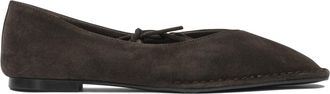 Alohas Sway Suede Coffee Brown Leather Ballet Flats Ballerinas Brown