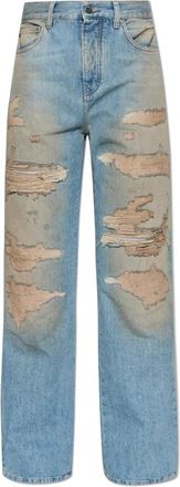 Amiri Jeans met distressed details - Heren - Regular Fit Jeans - Blauw - W30 - Katoen - Jeans
