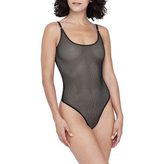 Skarlett Blue Mischief Mesh Thong Teddy in Black/nyln at Nordstrom Rack, Size X-Large