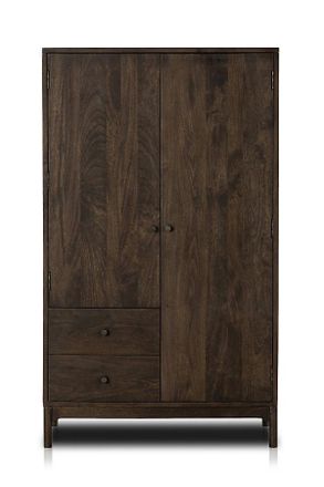 Anthropologie Ophelia Tropical Hardwood Two-Door Two-Drawer Armoire