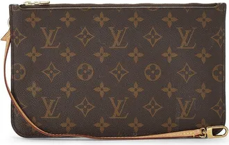 Louis Vuitton Brown Monogram Coated Canvas Neverfull Pouch Nm Mm (Authentic Pre-Loved)