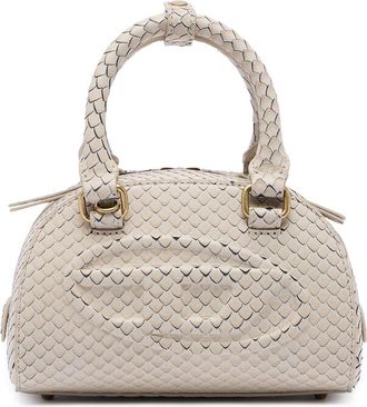 Diesel 1DR Dome-Mini bowling bag in snake-effect leather - Crossbody Bags - Woman - Beige