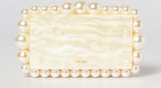 Cult Gaia Clutch Eos in resina marmorizzata con perle sintetiche