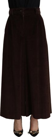 Dolce & Gabbana Womens Corduroy Culottes Wide Leg - Dark Brown Cotton - Size EU 36 (Womens)