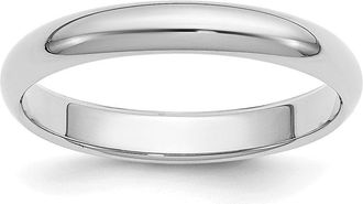 Diamond2Deal Platinum 3mm Half Round Wedding Band Ring