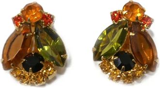 Rewind 1960s oorclips met kristallen - Goud