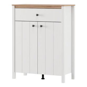 Dmora Mueble De Entrada Russel, Un Caj&oacute;n, 2 Estantes, 2 Puertas, 86x40x111h Cm Blanco