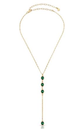 Ettika Sparkle Dip Y-Necklace in Green at Nordstrom