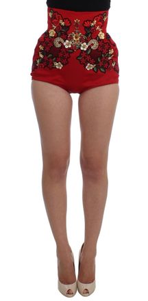 Dolce & Gabbana Bloemengeborduurde Hoge Taille Shorts
