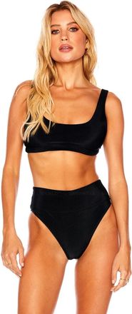 Beach Riot Womens Beach Riot Highway Bikini Bottom Black High-Waist Swimwear GBO931