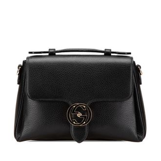 Gucci Pre-owned Gucci Small Dollar Calf Interlocking G Satchel Ladies 510302 525040