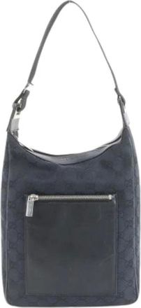 Gucci Pre-owned Shoulder Bags, female, Black, Size: ONE SIZE Pre-owned Canvas Shoulder Bag