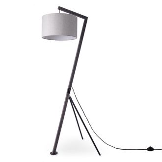 Paco Home Paco Home - Luminaria Pie L&aacute;mpara Pie Sal&oacute;n Pantalla L&aacute;mpara Lectura Mesilla Colgante L&aacute;mpara De Pie - Negro, Gris (&oslash;38cm)