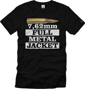 Copytec 7.62mm Full Metal Jacket Cartridge Ammunition NATO 7.62 &times; 51 308 Army T-Shirt 34627 - Black - XXXX-Large