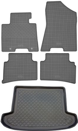 OEM Hyundai Tucson Ii Suv (5 Puertas) Desde 07.2015 Set - Alfombrillas De Goma Para Coche + Alfombrilla Para Maletero