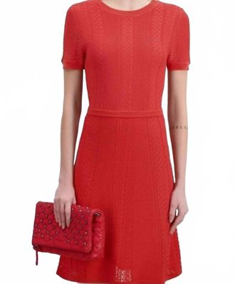 The Kooples Romantic Stitch Dress In Red