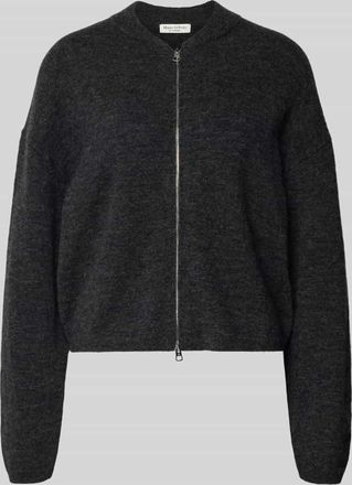 Marc O'Polo Regular Fit Strickjacke aus Schurwoll-Alpaka-Mix in Dunkelgrau, Größe L