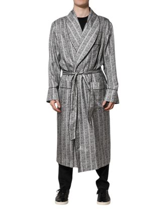 Dolce & Gabbana Multicolor Floral Robe Coat Wrap Mens Jacket