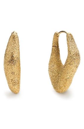 Monica Vinader Medium Antica Texture Hoop Earrings in 18Ct Gold Vermeil at Nordstrom