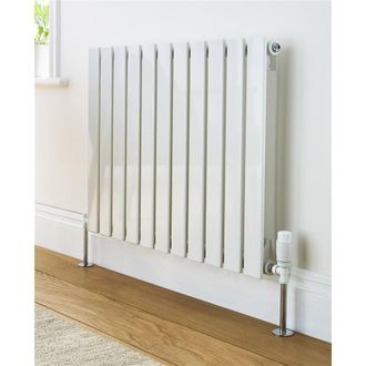 Clifton White Horizontal Single Panel Radiator 600mm (H) x 420mm (W)