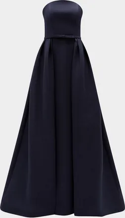Amsale Strapless Flared Long Gown