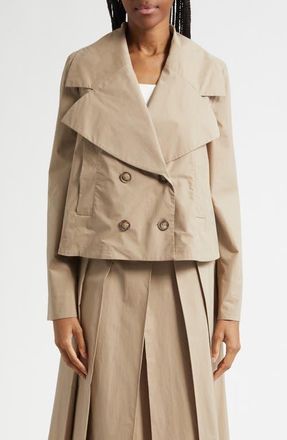 Emporio Armani Dune Crop Trench Coat in Tan at Nordstrom, Size 14 Us