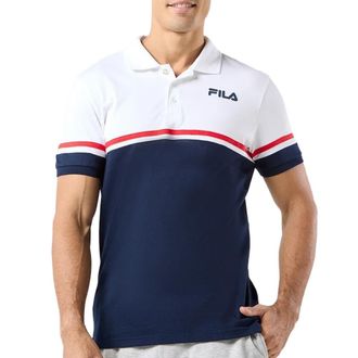 Fila Mens Navy/White Polo Shirt Primo, Marine, S