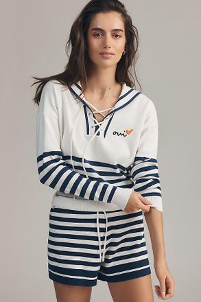Sundry Lace-Up Long-Sleeve Pullover