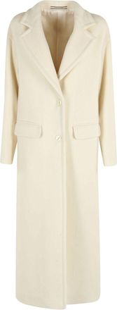 Tagliatore Womens Wool Single-breasted Coat - Ivory - Size EU 36 (Womens)
