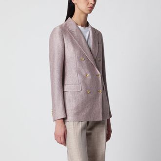 Tagliatore Pink double-breasted cotton jacket