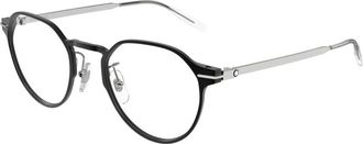 Montblanc Glasses, male, Black, Size: 50 MM Round Optical Frame