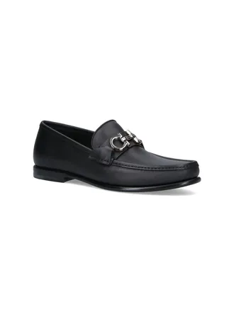 Ferragamo Mens Flat Shoes Black Upper:calf Leather