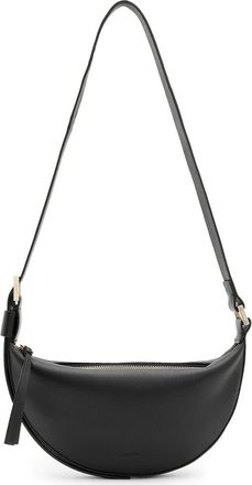 AllSaints Half Moon Leather Crossbody Bag in Black at Nordstrom